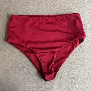 Staple Swim Bikini Bottom Womens 10 (6 US) Red Maroon